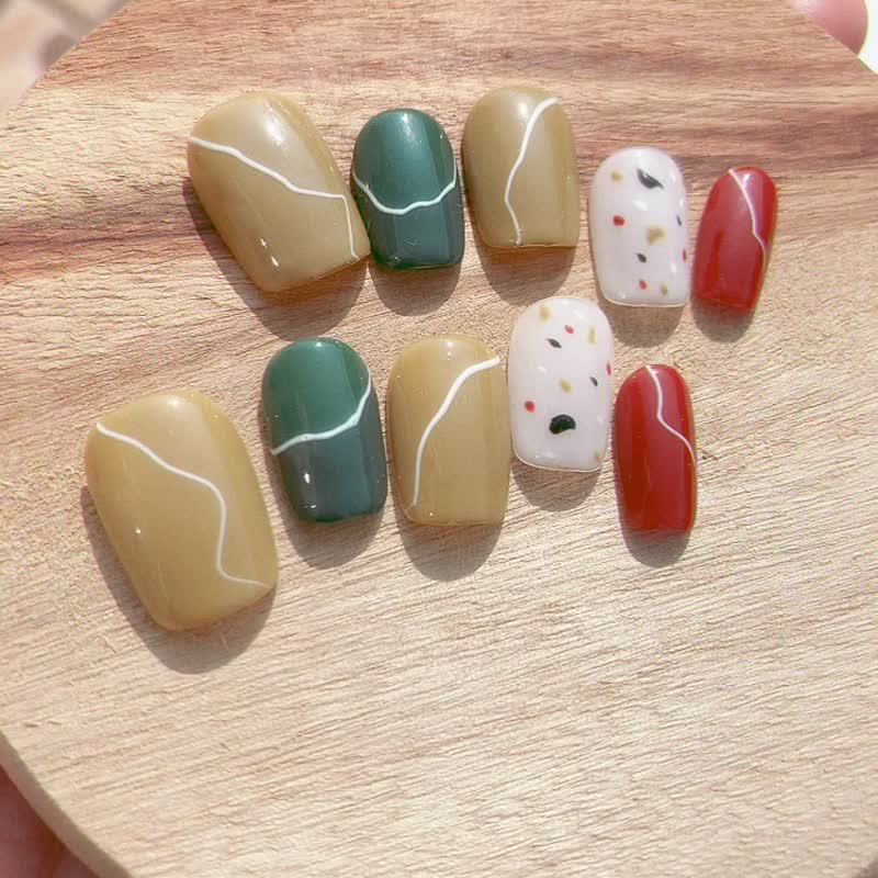 巧思 跳色 手工美甲 手绘穿戴甲 Nail arts/Press on nails - 其他 - 其他材质 