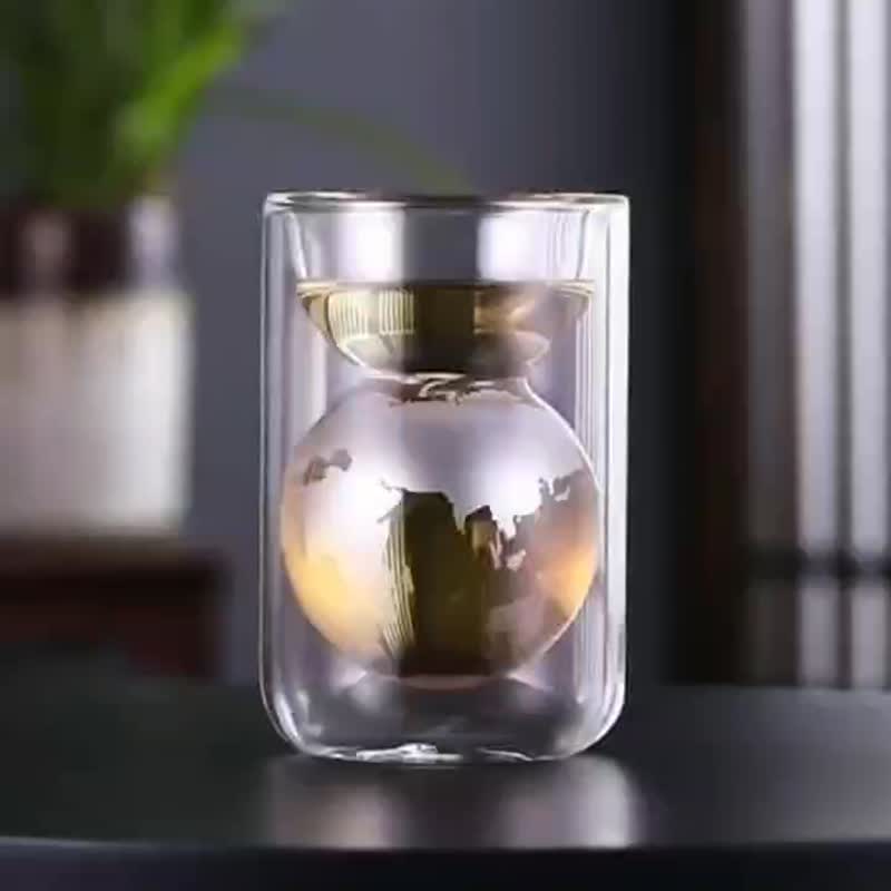 创意新式酒杯双层玻璃个性时尚时空地球星空杯情侣文艺潮玩 - 酒杯/酒器 - 玻璃 透明