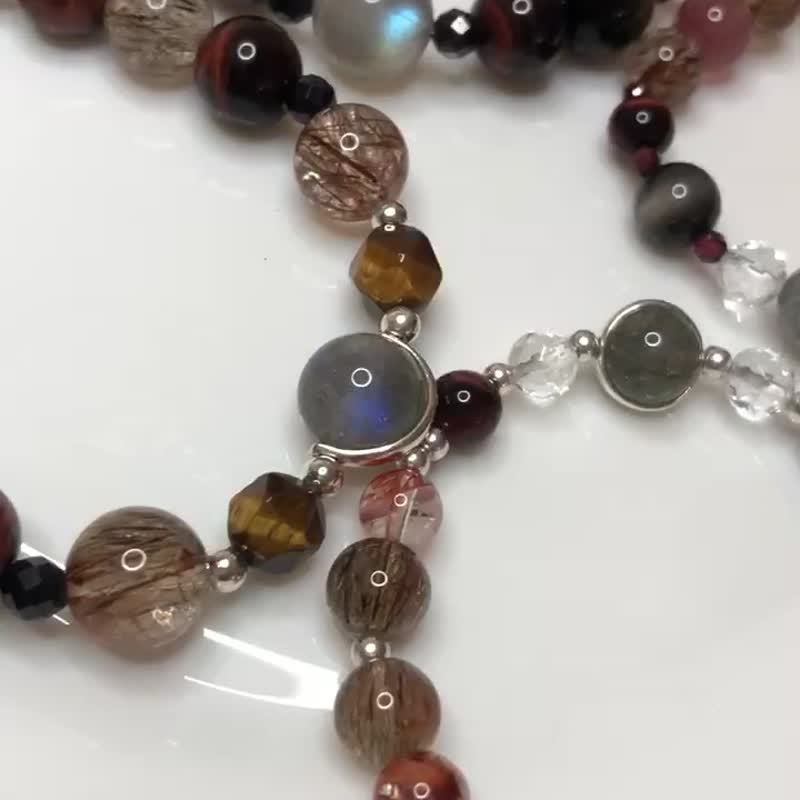 黑金超七水晶 l 职场胜利宝石 l 情侣款 - 手链/手环 - 水晶 金色
