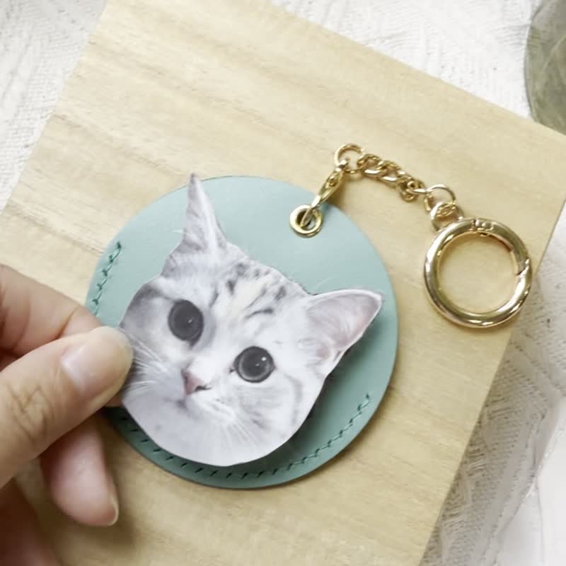 手绘 圆形钥匙圈 - 钥匙链/钥匙包 - 真皮 多色