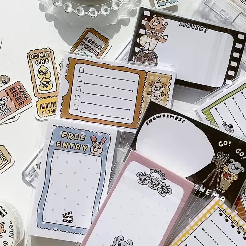 开心动物园小卡/动物电影院/共4款/拼贴卡片/30张入 - 卡片/明信片 - 纸 多色