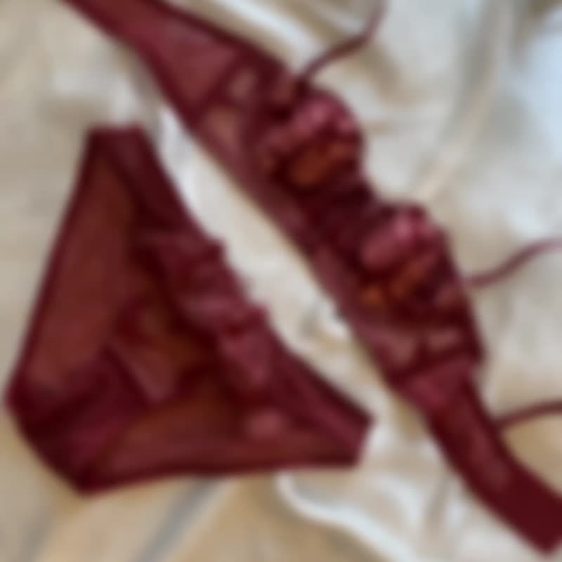 玫瑰性感文胸套装兔耳朵胸垫软刚圈薄款可拆卸肩带 - 女士内衣裤 - 聚酯纤维 红色