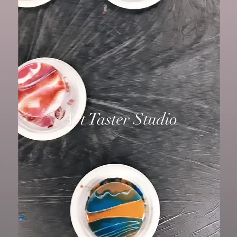 大理石纹/海浪艺术杯垫/亲子同乐/团体包班/外出教学 - 插画/绘画/写字 - 棉．麻 