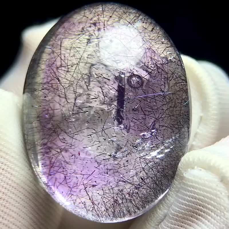 极品天然水胆吊坠  紫发晶超七和水胆共生水晶  十分罕见  水胆灵 - 吊饰 - 玉石 