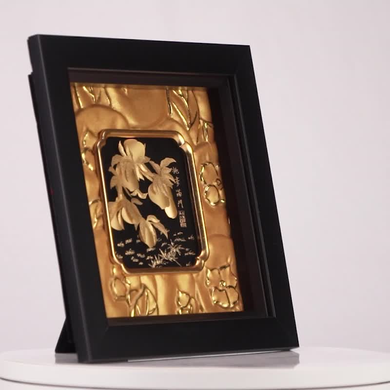 桃李满门│杏坛、杏林礼物、谢师礼品│金箔画礼品│毕业礼物 - 海报/装饰画/版画 - 24k 金 金色