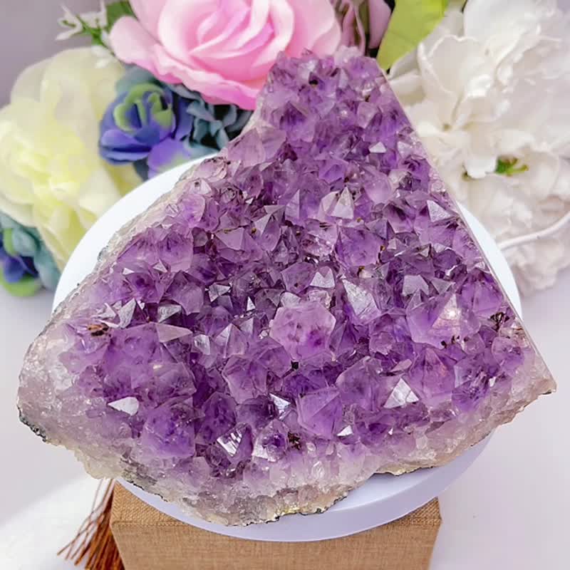 超美特殊紫钛晶簇 紫钛晶片Amethyst Rutilated Quartz - 摆饰 - 水晶 紫色