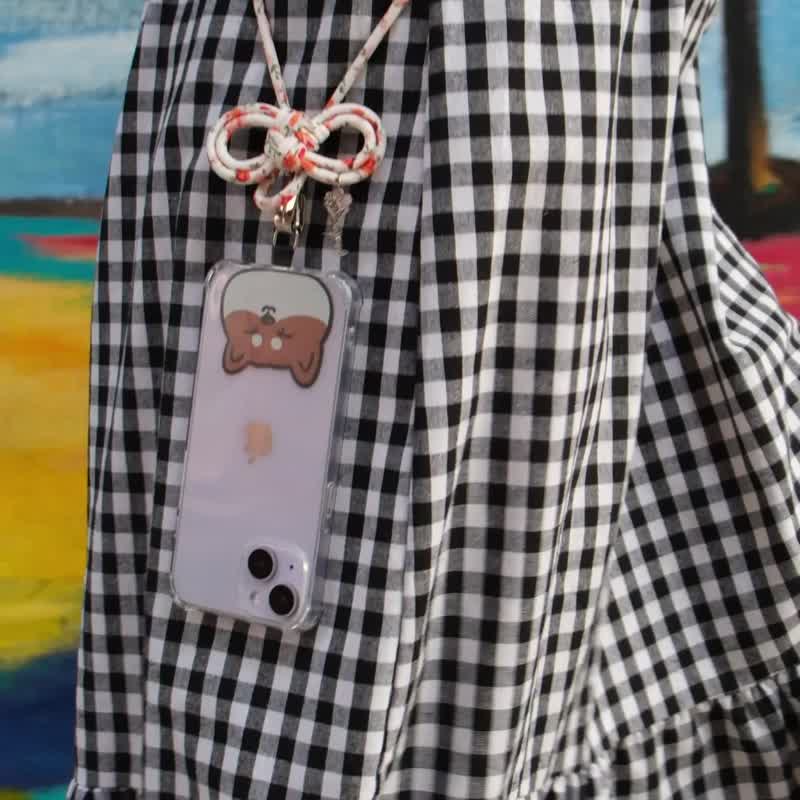 【手机背带 支持所有手机】可调式手机挂绳 克诺克的小镇 - 挂绳/吊绳 - 棉．麻 