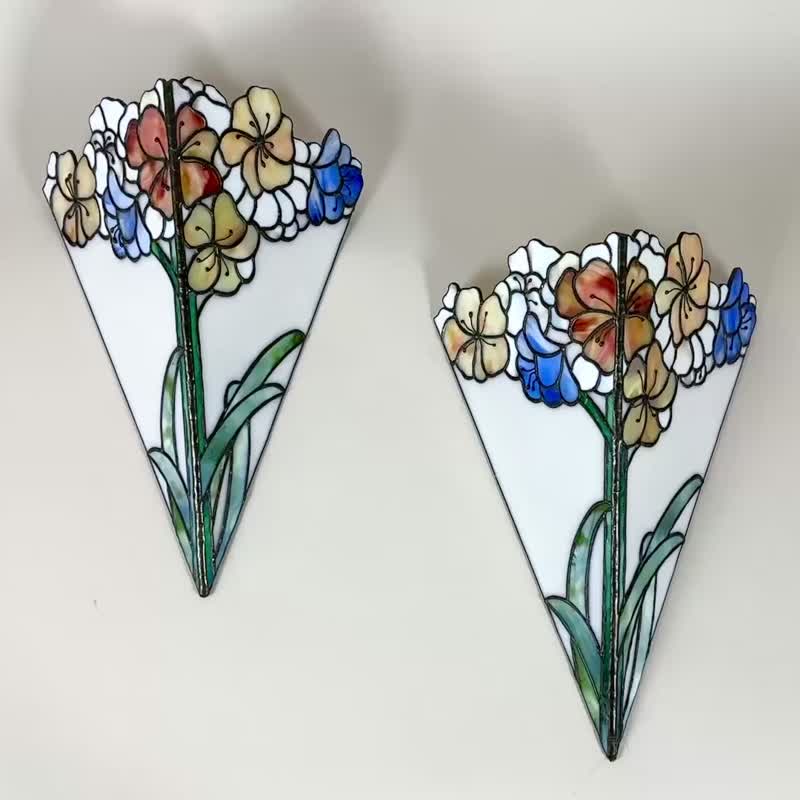 一对精美的法国蒂芙尼风格复古壁灯 约1950年 - 灯具/灯饰 - 其他金属 多色