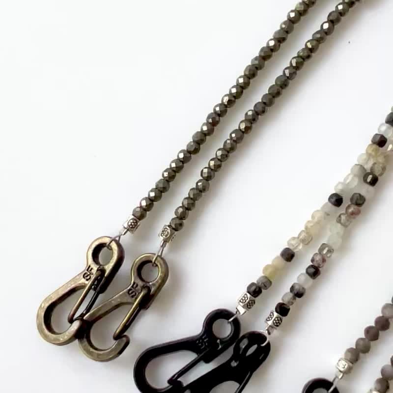 All In One 矿石编织绳  眼镜/口罩/耳机挂绳 - 眼镜/眼镜框 - 水晶 黑色