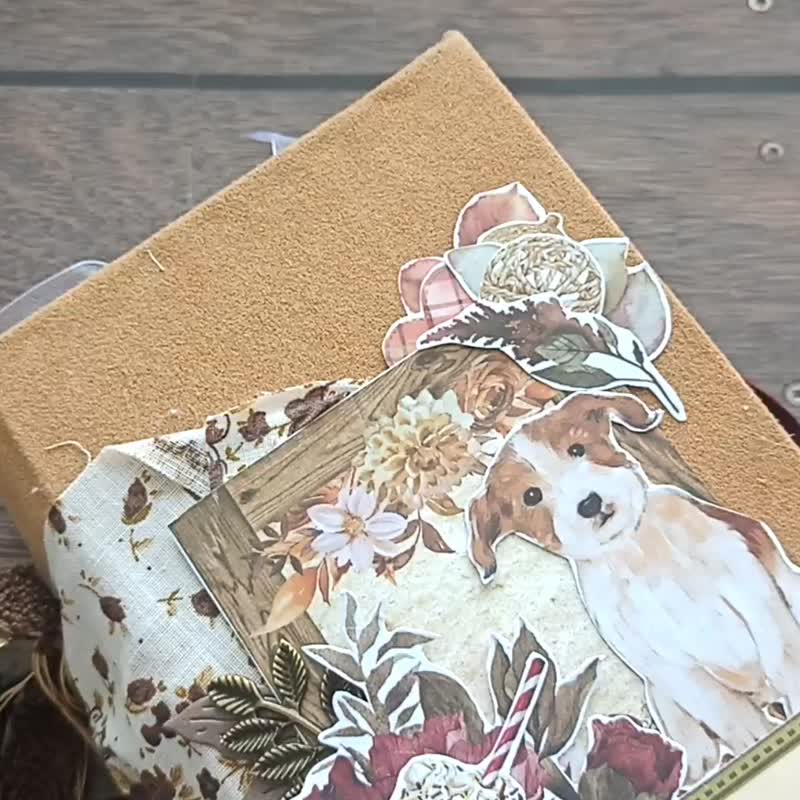 秋季垃圾日记 狗狗动物 南瓜日记出售 手工制作完成 - 笔记本/手帐 - 纸 咖啡色