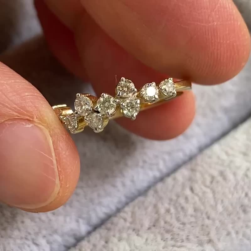 天然 南非钻 钻戒 14k/18k黄白金 戒指 尼泊尔 手工制 - 戒指 - 宝石 
