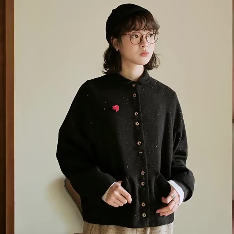小个子牛仔外套春秋日系工装风 - 女装上衣 - 亚麻 多色