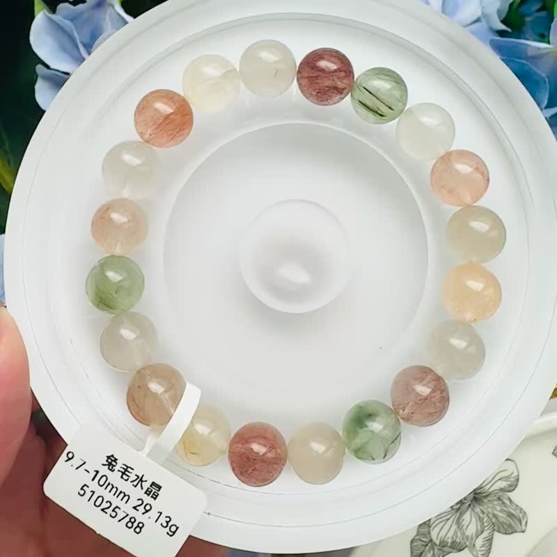 小精品拉丝气质彩兔毛水晶9.7-10mm29.13g细丝星闪气质首选 - 手链/手环 - 水晶 多色