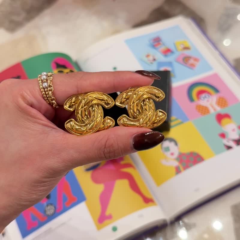 【日本中古】Vintage Chanel 古董香奈儿小鸟耳夹 原装盒附 - 耳环/耳夹 - 其他金属 金色