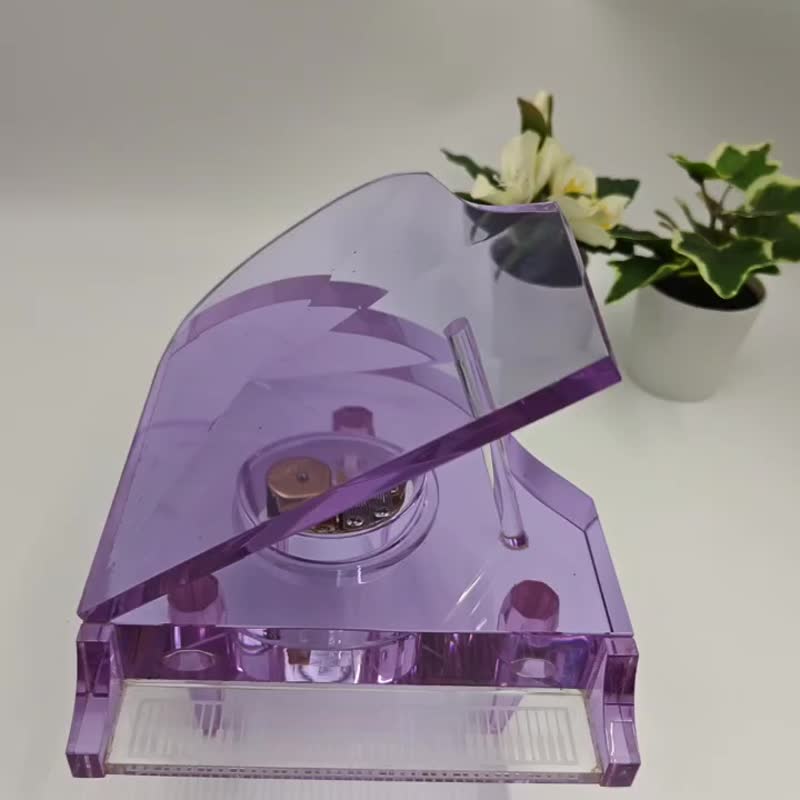 蓝紫色水晶钢琴音乐盒 - 摆饰 - 水晶 紫色