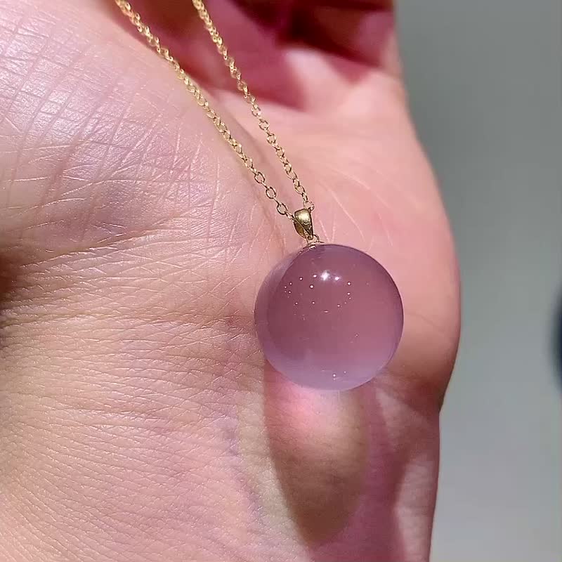 莫桑比克天然粉水晶转运珠吊坠颜色粉粉哒全美晶体六芒星光 - 项链 - 水晶 