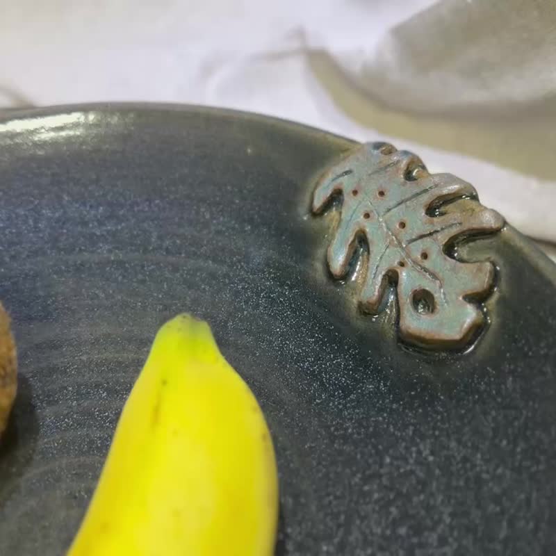 深咖黑釉手工陶盘 - 盘子/餐盘/盘架 - 陶 