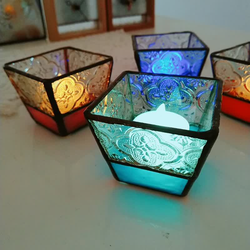 小花盆/花器/烛杯 海棠花玻璃 - 花瓶/陶器 - 其他材质 