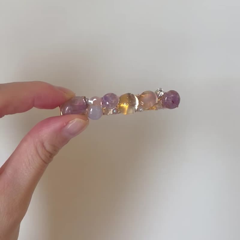 手作髪夹  干燥花  日本手作家 - 发饰 - 树脂 紫色