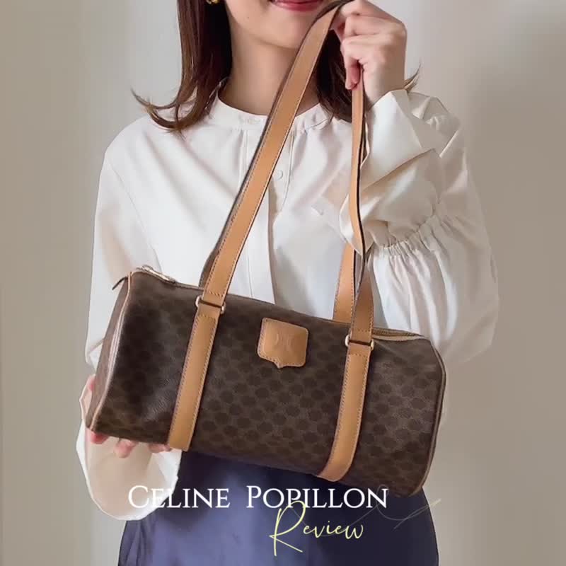 中古孤品 Celine 圆桶手袋 一套两个亲子包 - 侧背包/斜挎包 - 防水材质 咖啡色