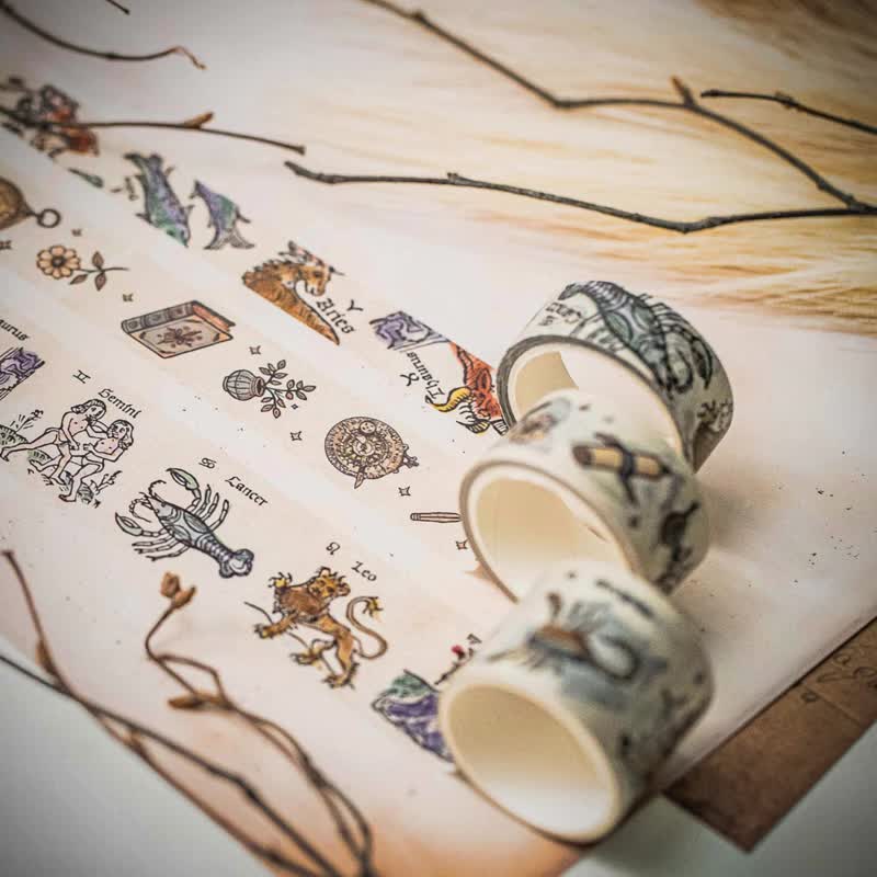 笔墨间的宇宙 | 星座与天文 和纸胶带 交换礼物 - 纸胶带 - 纸 卡其色