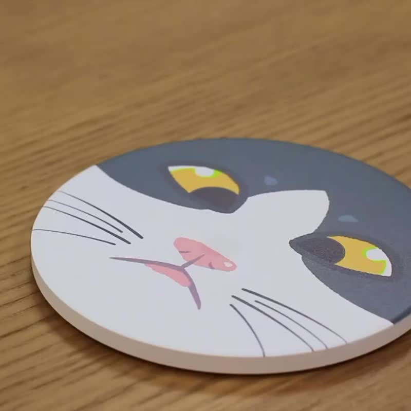 有製饰品木盒 含绒布内盒2入 客製化 情人节礼物 生日礼物 - 杯垫 - 瓷 白色