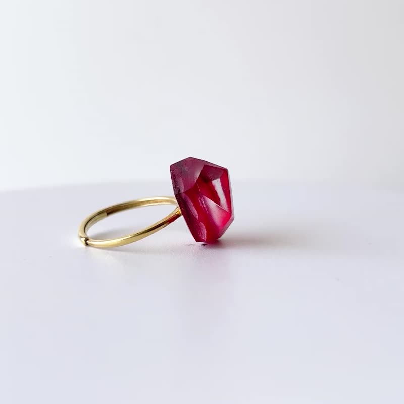 Frames ring /crystals/ Alice in wonderland_red 7-a/silver925/type-C - 戒指 - 纯银 红色