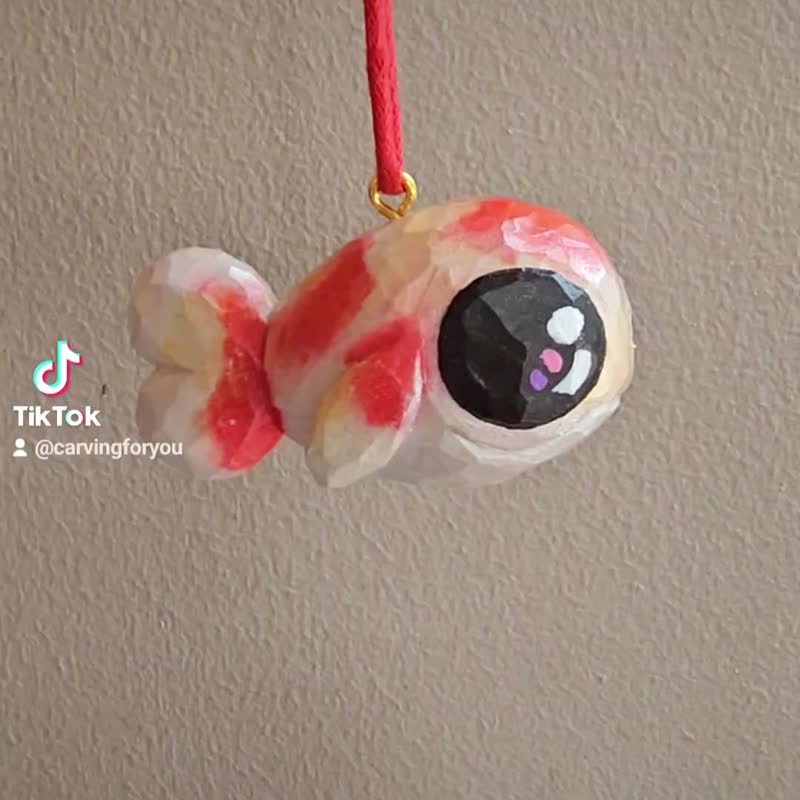 Keychain Little Goldfish - 吊饰 - 木头 