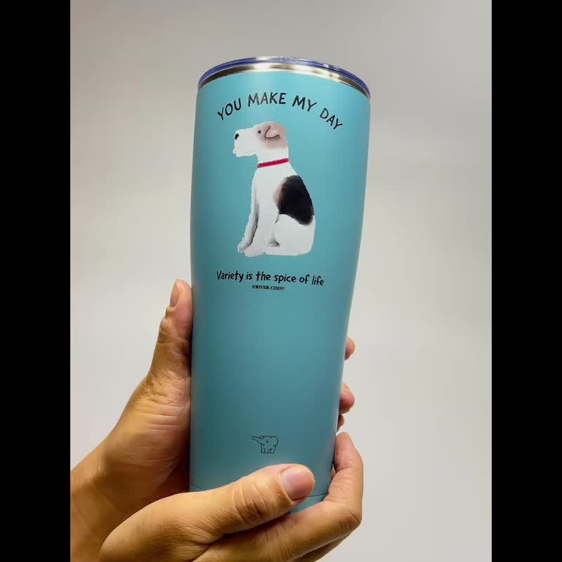Wirefoxterrier 刚毛猎狐梗象印吸管杯890ml 等待 湖光绿 - 保温瓶/保温杯 - 其他金属 多色