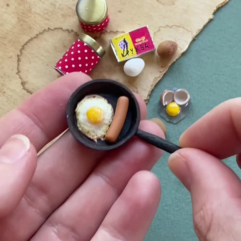 用于烹饪早餐的微型厨房套装 - 玩偶/公仔 - 其他材质 多色