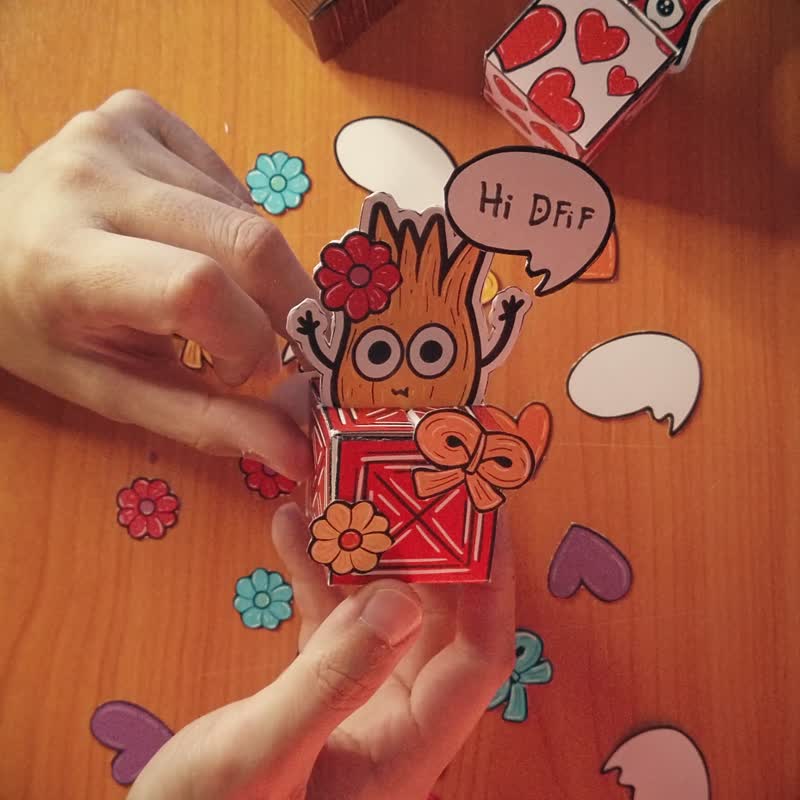 可打印DIY礼盒套装 – 可爱纸艺手工包 含3种可自定义设计 - 图文模板设计 - 其他材质 