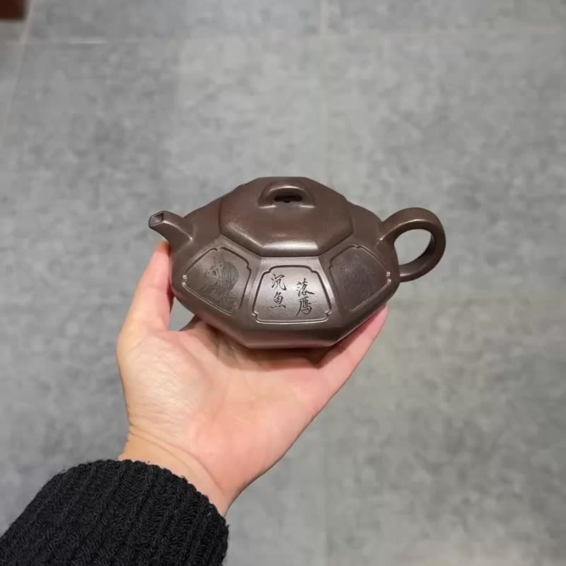 明清家具 窗容量250cc原矿紫泥撷取明清家具之窗的造型 - 茶具/茶杯 - 陶 