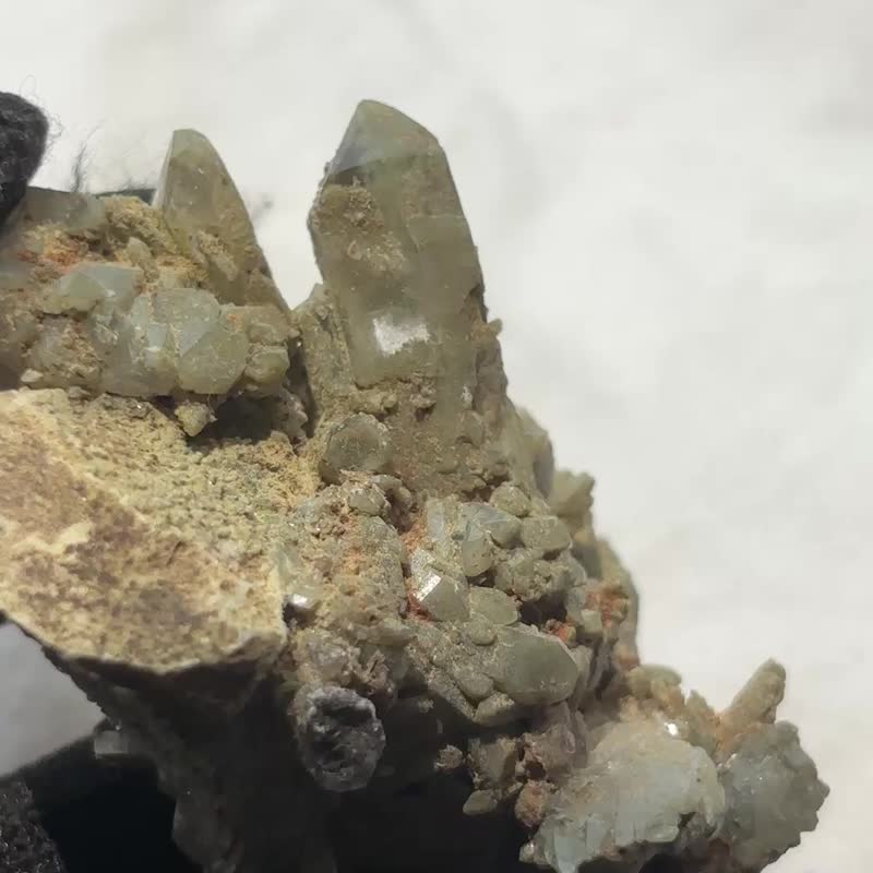 喜马拉雅 绿幽灵 山型水晶 白水晶簇 天然原石 - 摆饰 - 水晶 绿色