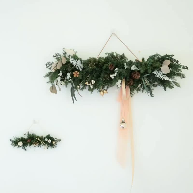 小型横挂永生雪松圣诞树圣诞礼盒mini - 干燥花/捧花 - 植物．花 