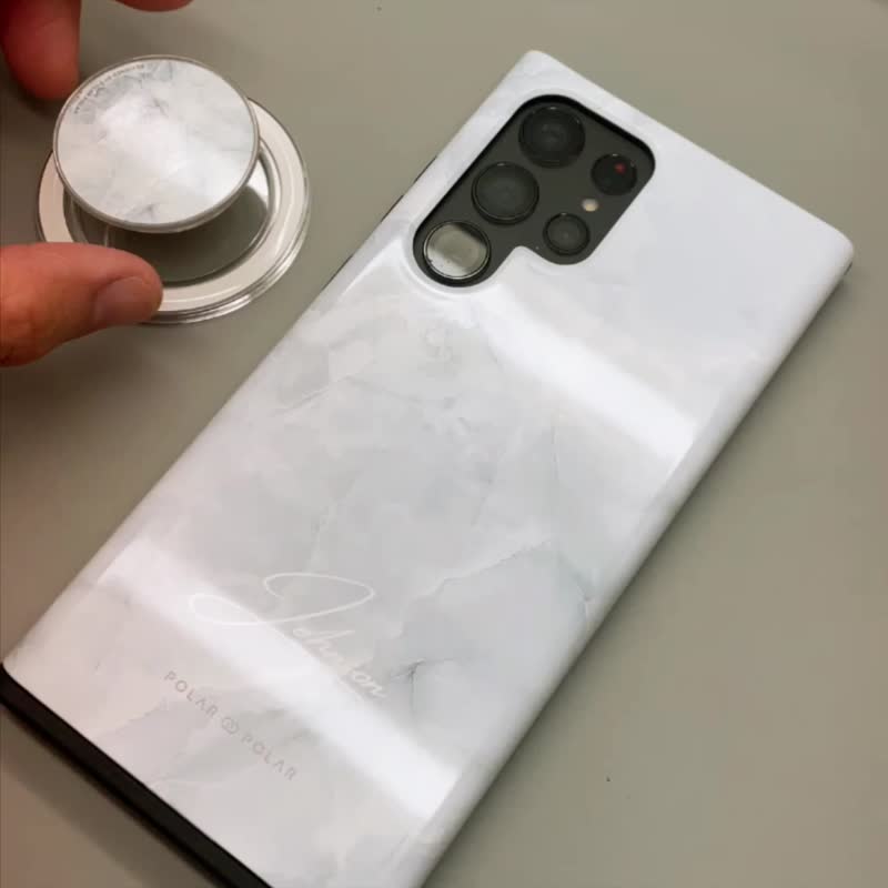 杏色海岸云石纹 iPhone 16/15/14/13 MagSafe 手机壳 - 手机壳/手机套 - 塑料 蓝色