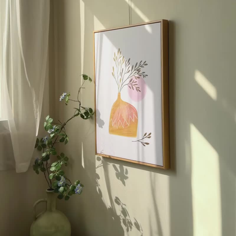 【微瑕特惠】【福利品】几何 • 棕色花器- 卧室挂画/客厅挂画 - 海报/装饰画/版画 - 棉 蓝色