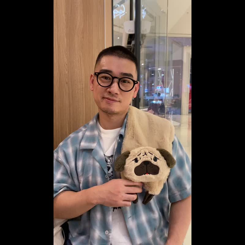 语罐头可爱宠物暹罗猫毛绒交叉情侣保暖闺蜜礼物保暖御寒围脖围巾 - 围巾/披肩 - 其他材质 银色