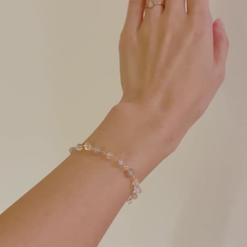 手作手链  灰玛瑙　日本手作家 - 手链/手环 - 玉石 灰色