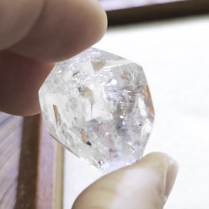 巴西天然闪灵钻|双尖彩虹流动水胆|最佳治疗水晶|Herkimer Diamon - 项链 - 水晶 