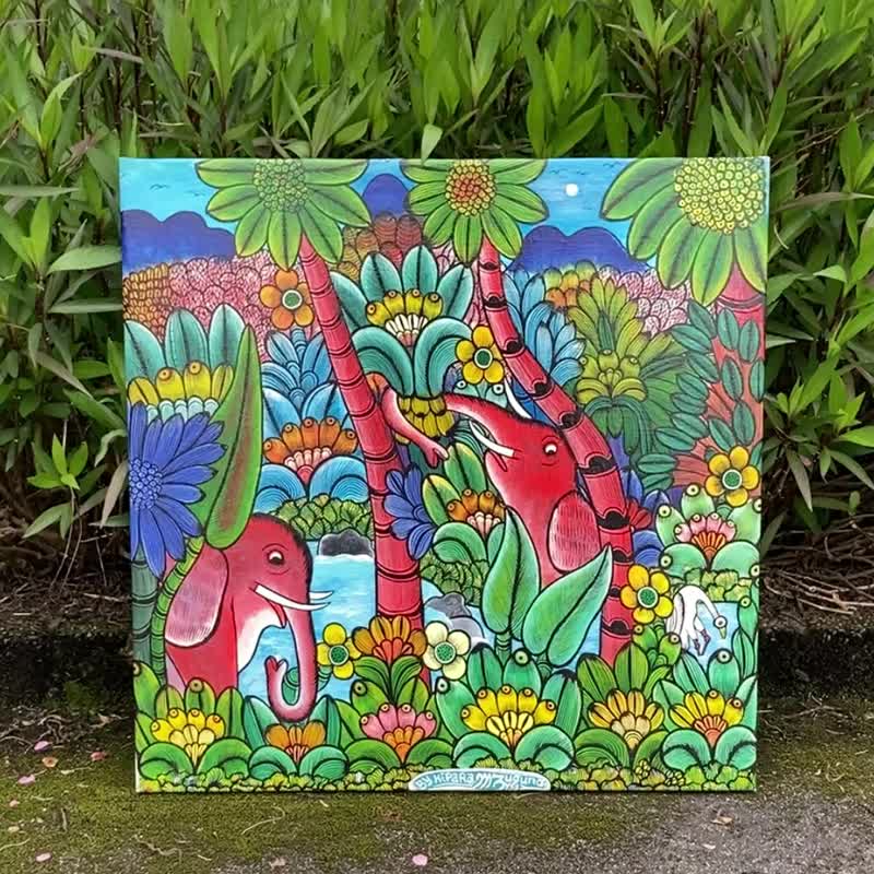 【V241-大象的秘境】坦桑尼亚手绘无框画,挂画 - 海报/装饰画/版画 - 其他材质 