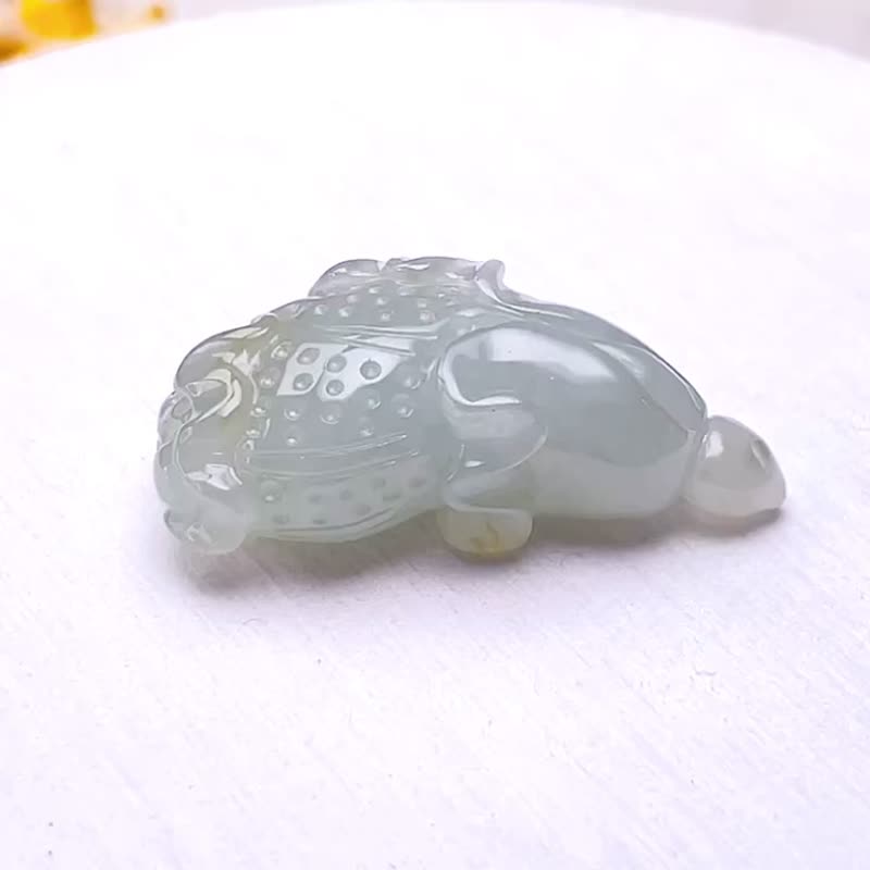 【广纳百财】冰种翡翠白菜 | 天然缅甸玉 A 货翡翠 | 送礼 - 吊饰 - 玉石 绿色