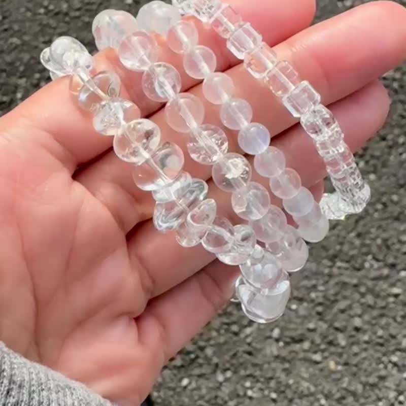 白水晶 大集合 白开水系列 蓝月光 水晶手链 叠戴必备 能量放大器 - 手链/手环 - 水晶 白色