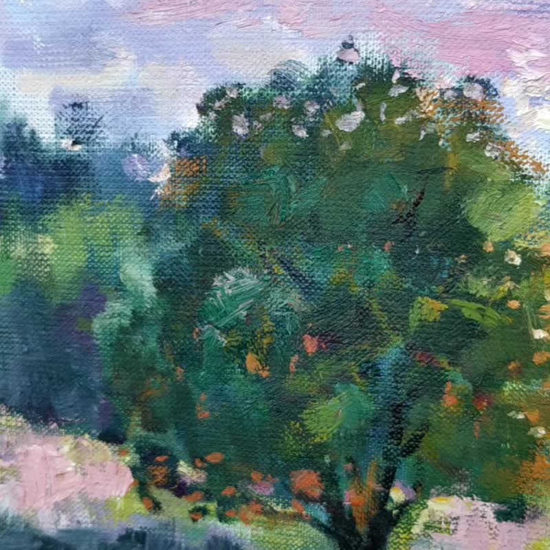 与自然绘画 Nature Painting Landscape 油畫原作 Summer Artwork Evening Clouds Trees Art - 海报/装饰画/版画 - 其他材质 多色