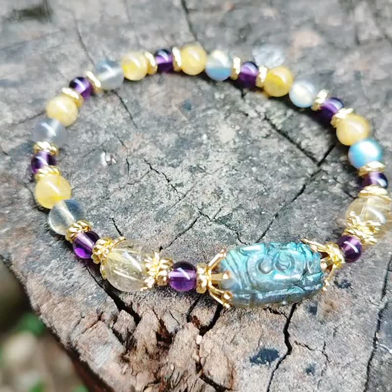 金银财宝Jinyincaibao 灰月光/钛金/紫水晶 能量手串 - 手链/手环 - 宝石 