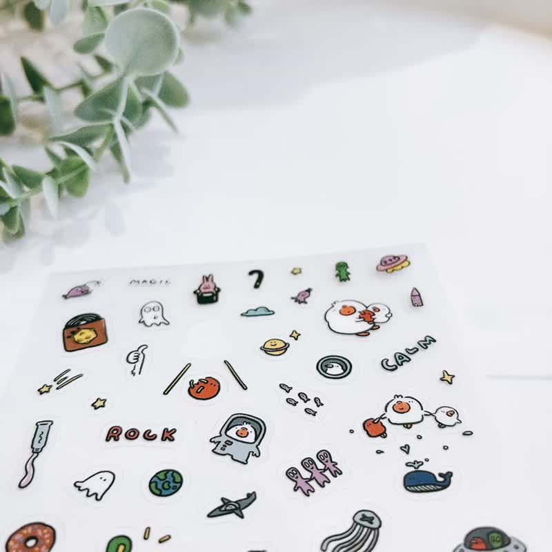 充满活力的它们 / 迷你透明雾面贴纸 - 贴纸 - 防水材质 白色