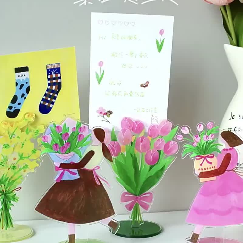 春之花束 桌面立牌亚克力便签夹 - 其他 - 塑料 多色