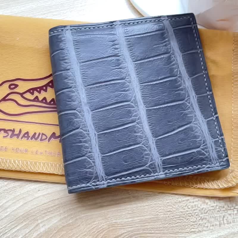 手工哑面鳄鱼皮革卡片银包 - 皮夹/钱包 - 真皮 多色