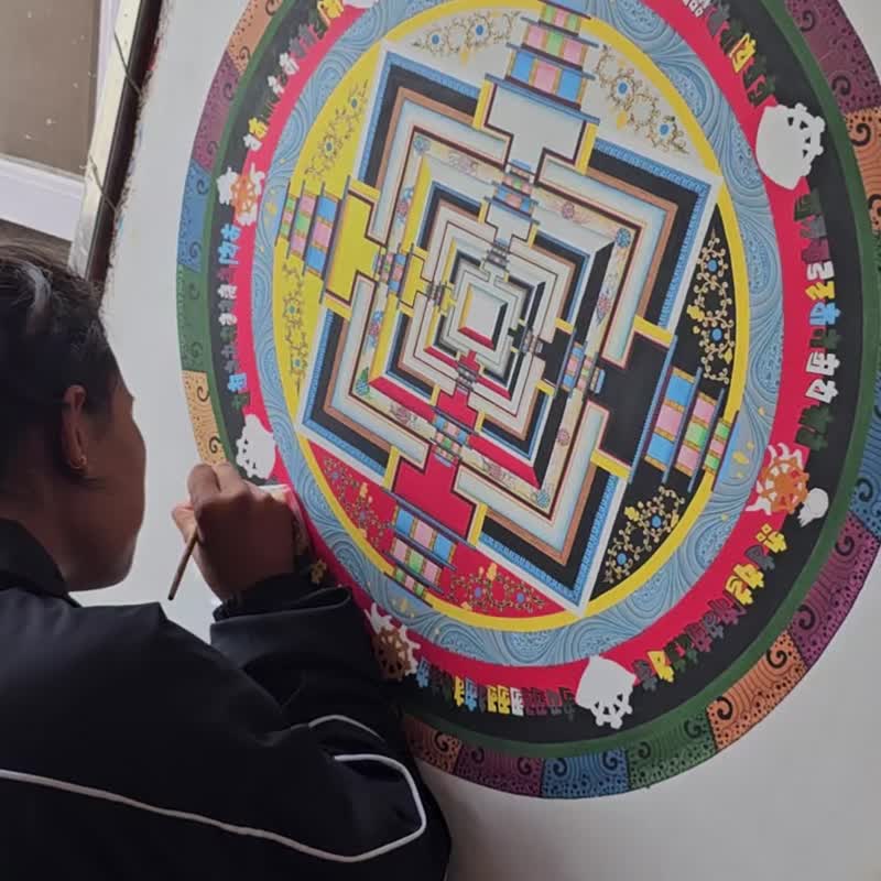 Kalachakra 曼陀罗唐卡——灵性转化的古老图示 - 墙贴/壁贴 - 其他材质 多色