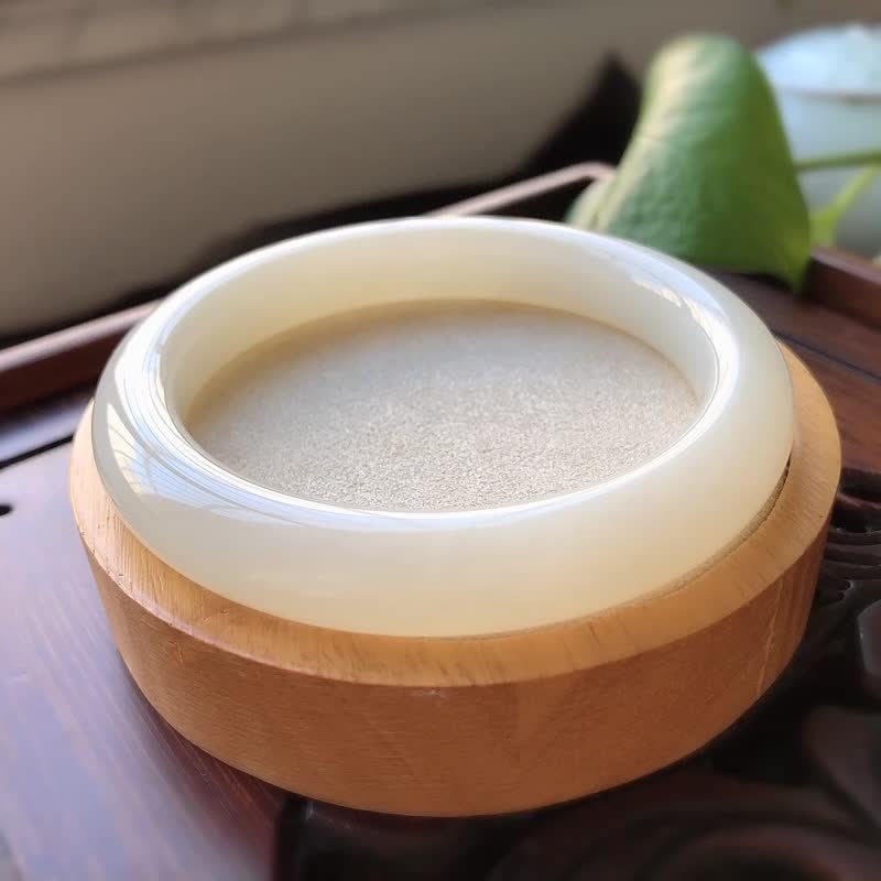 收藏级 天然羊脂白玉手镯 圈口58.8mm 老坑一级白 油润 柔和 - 手链/手环 - 玉石 