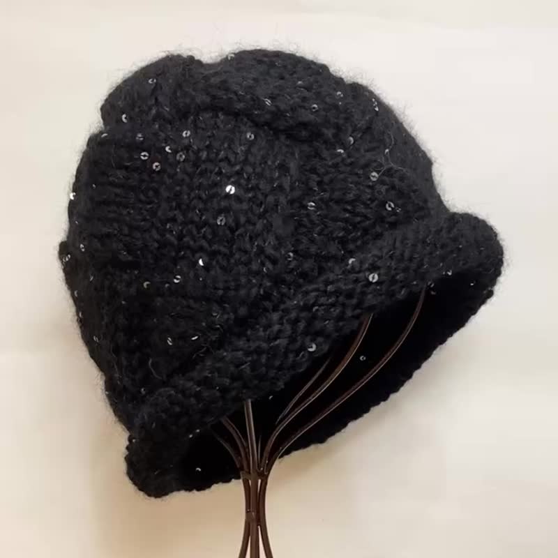 Handmade 格子帽  日本毛线编织帽 - 帽子 - 羊毛 